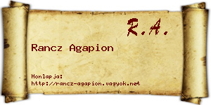 Rancz Agapion névjegykártya